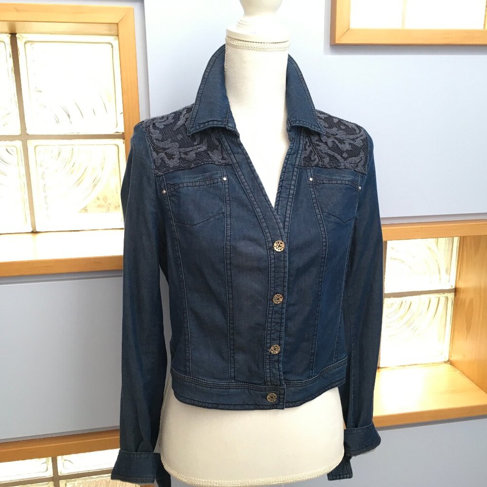 Deca Denim Jacket with Lace Trim Size T2 (US Medium)